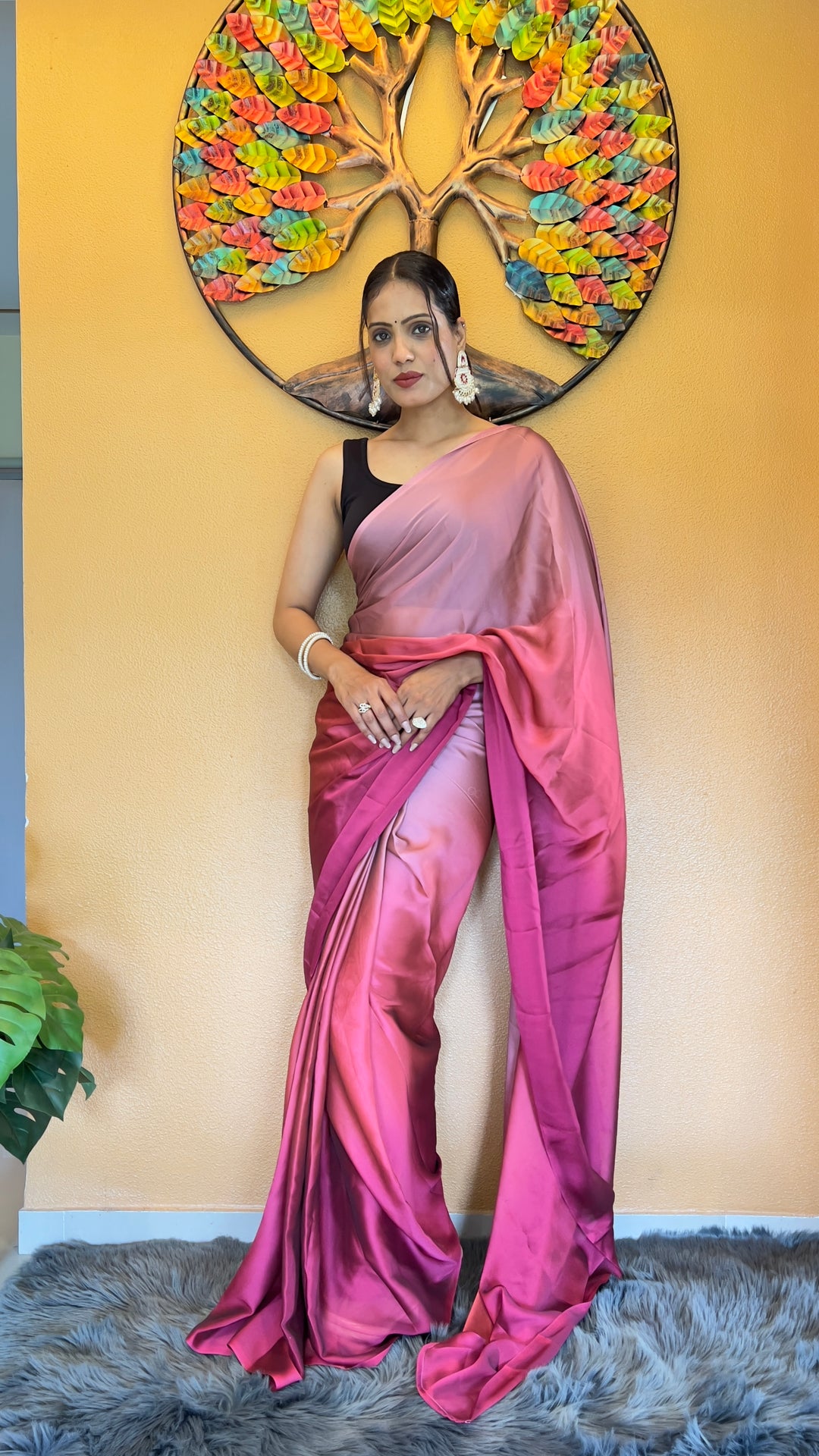 Pink Color Rangoli Silk Saree With Beautiful Blouse