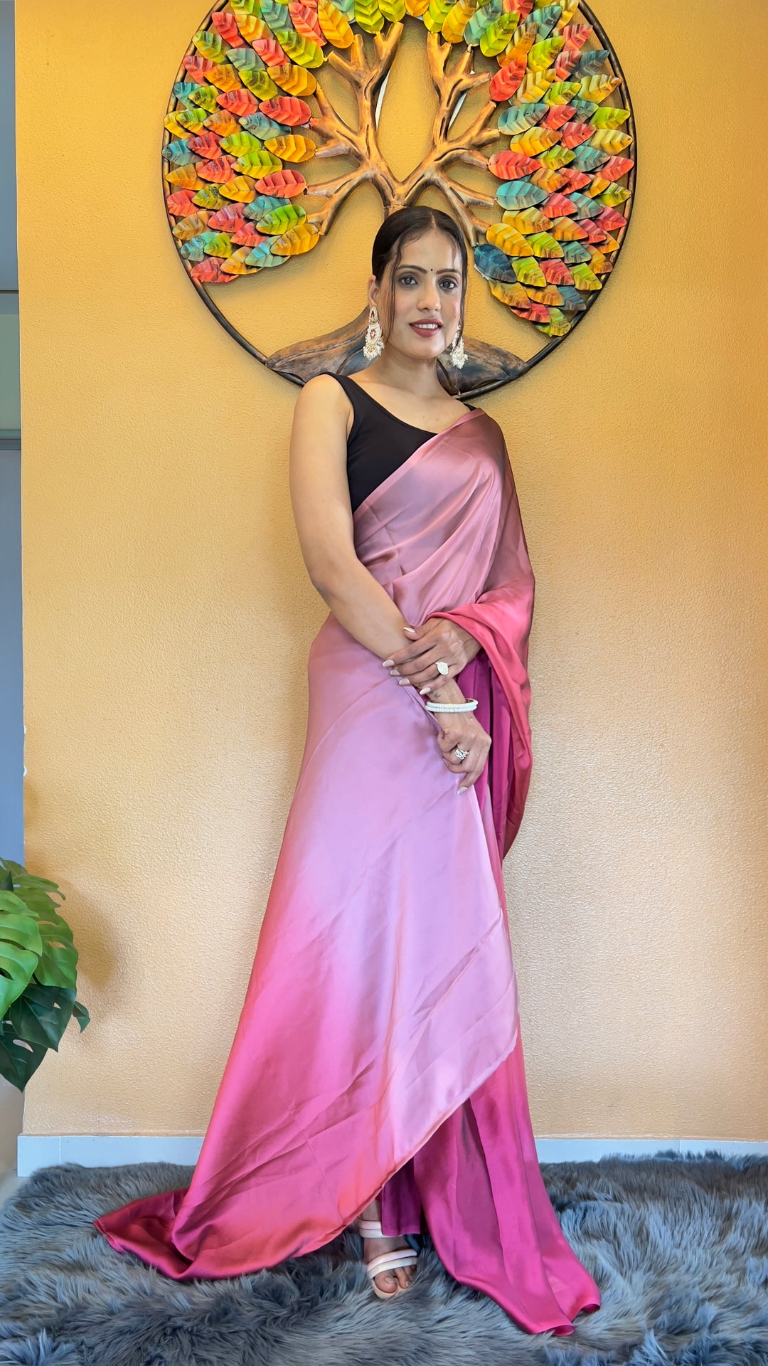 Pink Color Rangoli Silk Saree With Beautiful Blouse