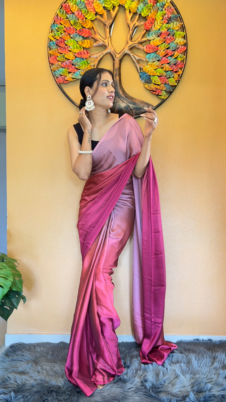 Pink Color Rangoli Silk Saree With Beautiful Blouse