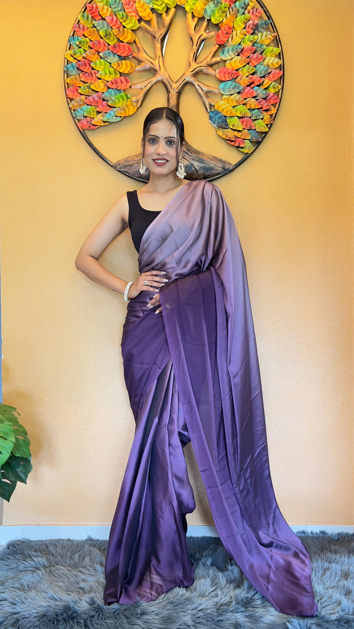 Purple Color Rangoli Silk Saree With Beautiful Blouse