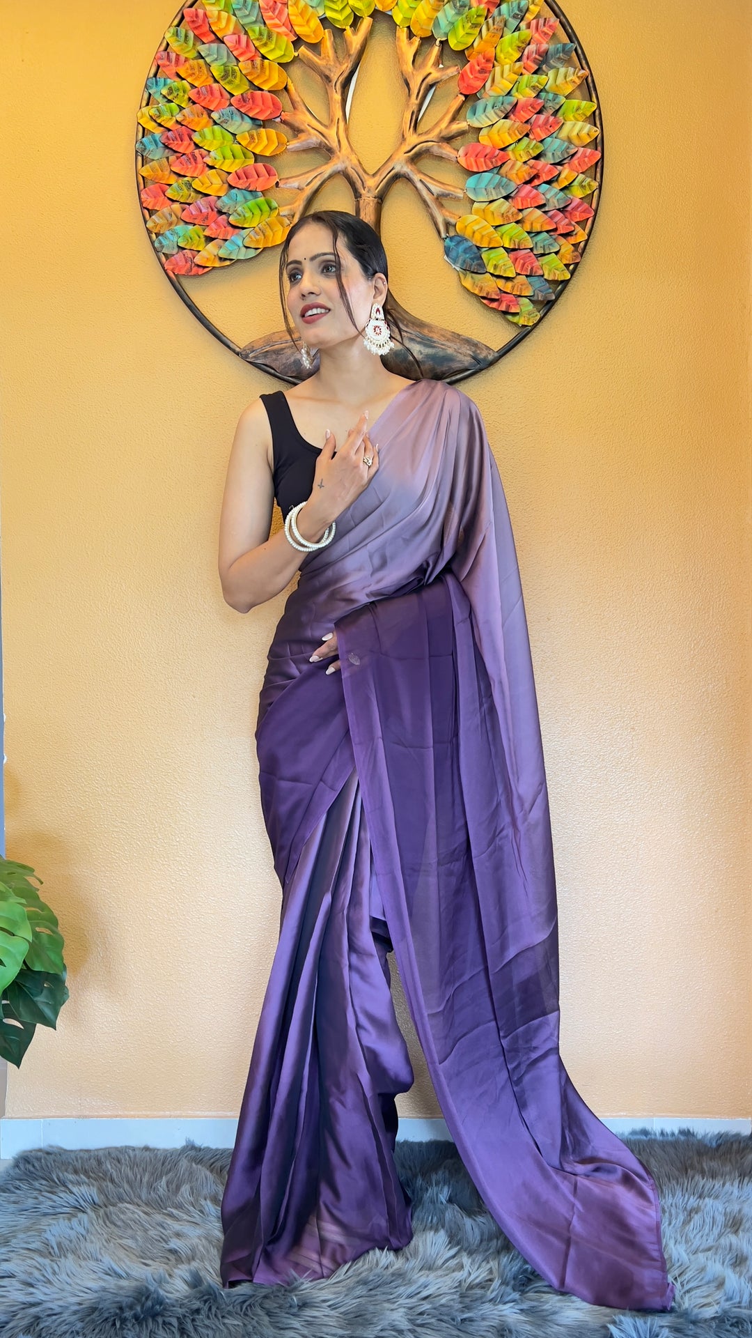 Purple Color Rangoli Silk Saree With Beautiful Blouse