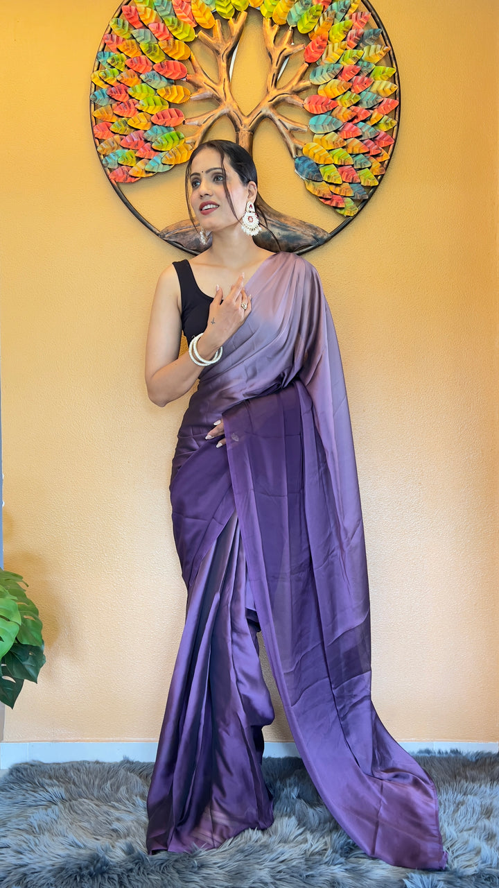 Purple Color Rangoli Silk Saree With Beautiful Blouse