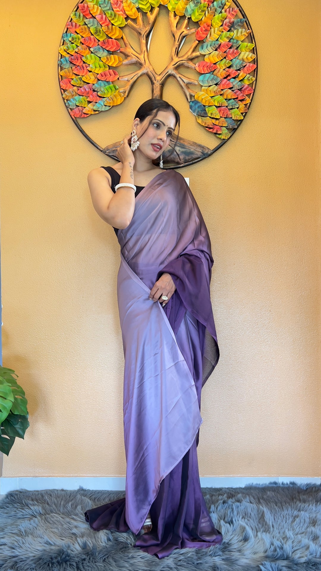 Purple Color Rangoli Silk Saree With Beautiful Blouse