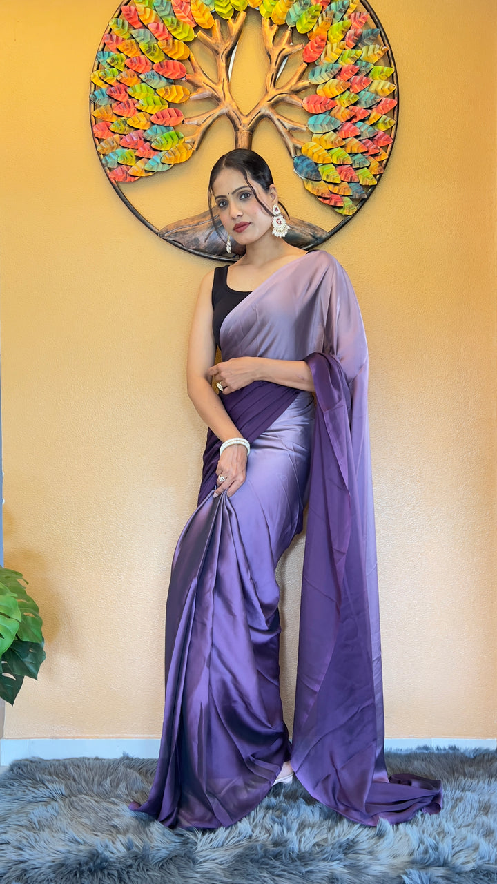 Purple Color Rangoli Silk Saree With Beautiful Blouse