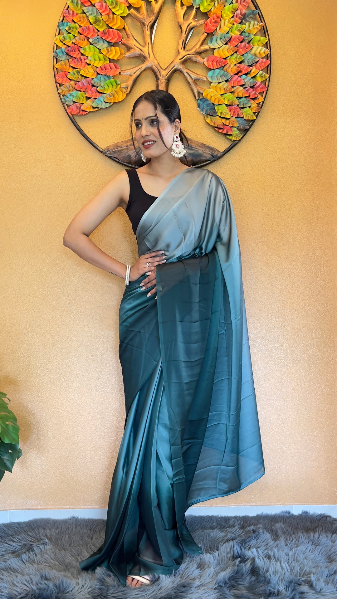 Sea Green Color Rangoli Silk Saree With Beautiful Blouse