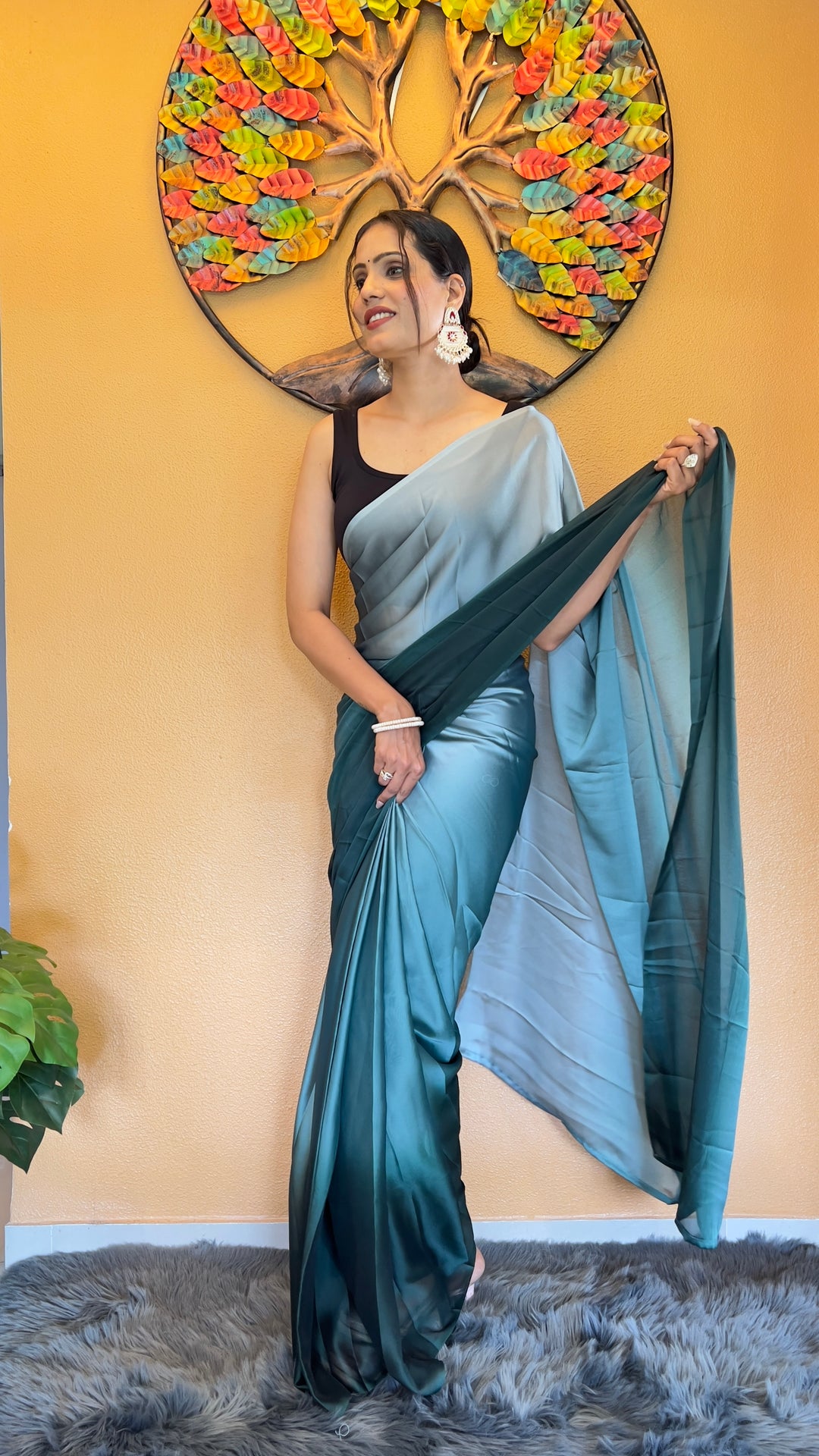 Sea Green Color Rangoli Silk Saree With Beautiful Blouse
