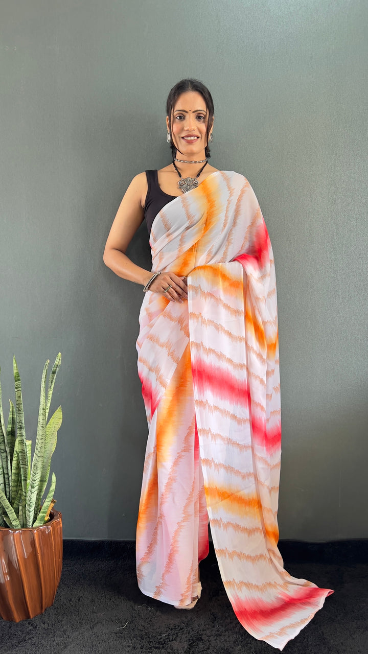 Red Color Rangoli Silk Saree With Beautiful Blouse