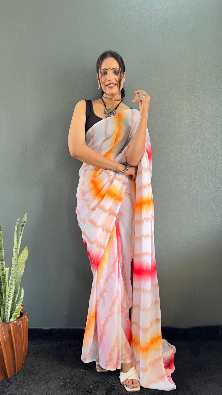 Red Color Rangoli Silk Saree With Beautiful Blouse