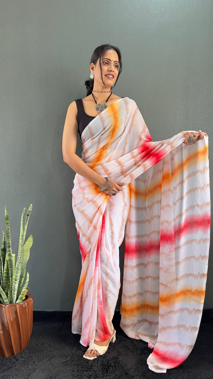 Red Color Rangoli Silk Saree With Beautiful Blouse