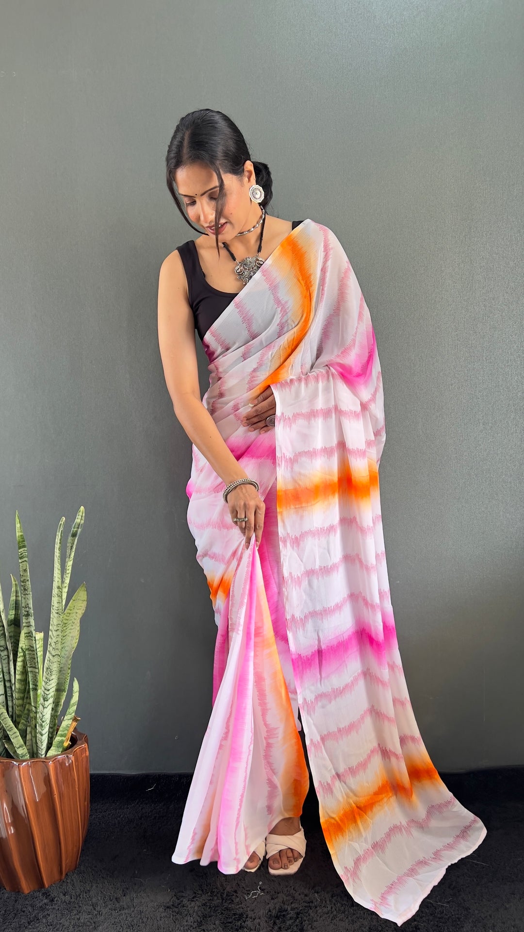 Pink Color Rangoli Silk Saree With Beautiful Blouse