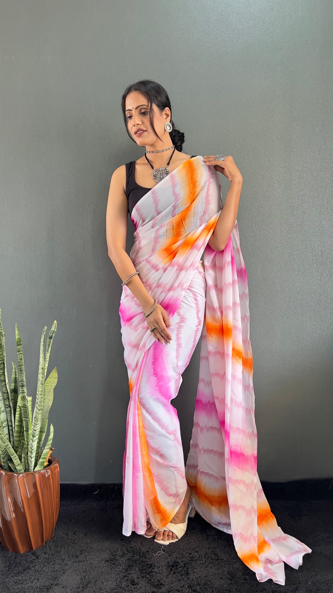 Pink Color Rangoli Silk Saree With Beautiful Blouse