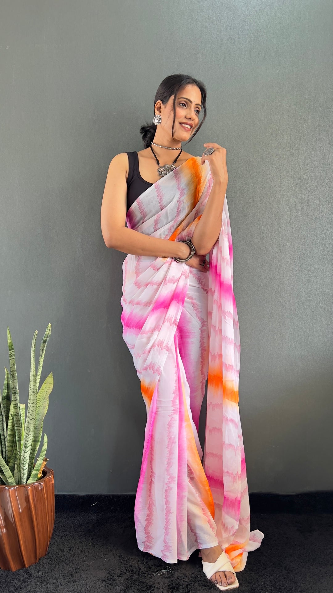 Pink Color Rangoli Silk Saree With Beautiful Blouse