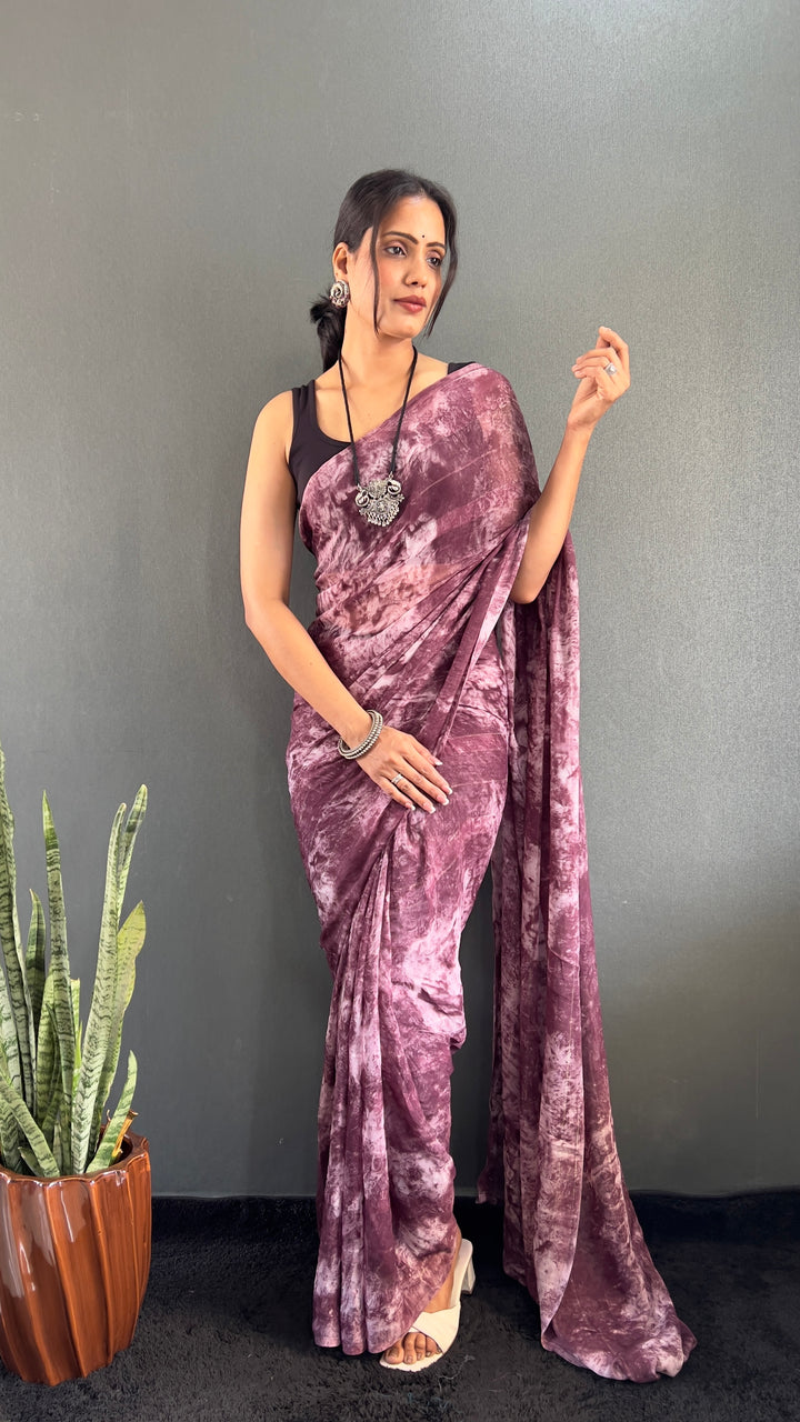 Dark Brown Color Rangoli Silk Saree With Beautiful Blouse
