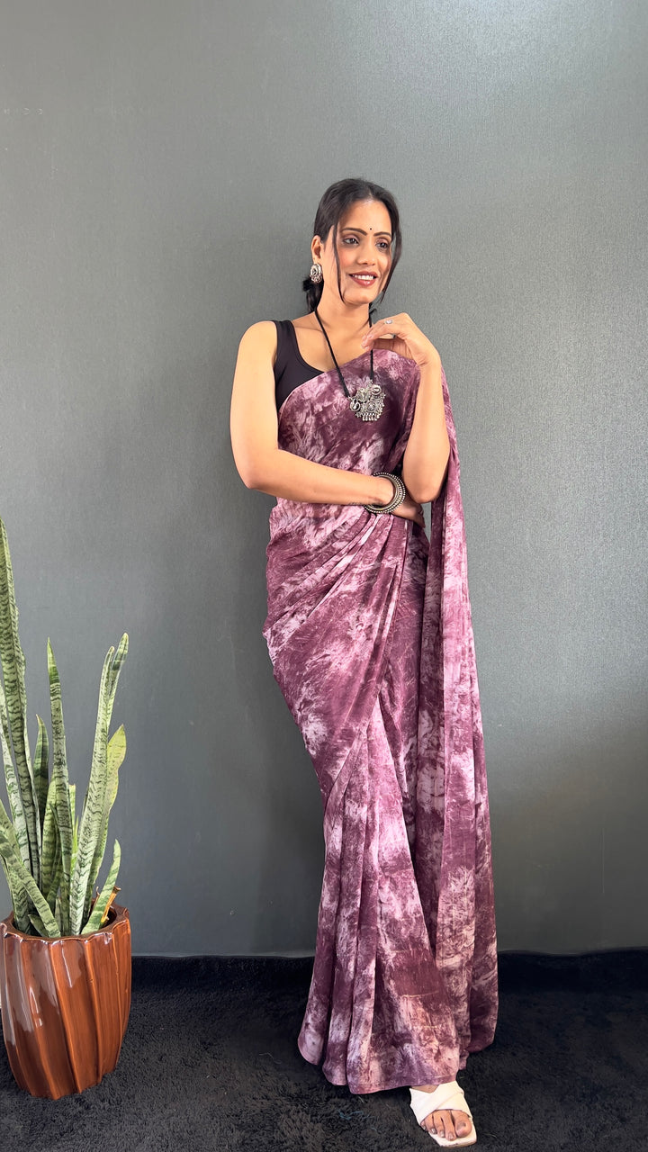 Dark Brown Color Rangoli Silk Saree With Beautiful Blouse