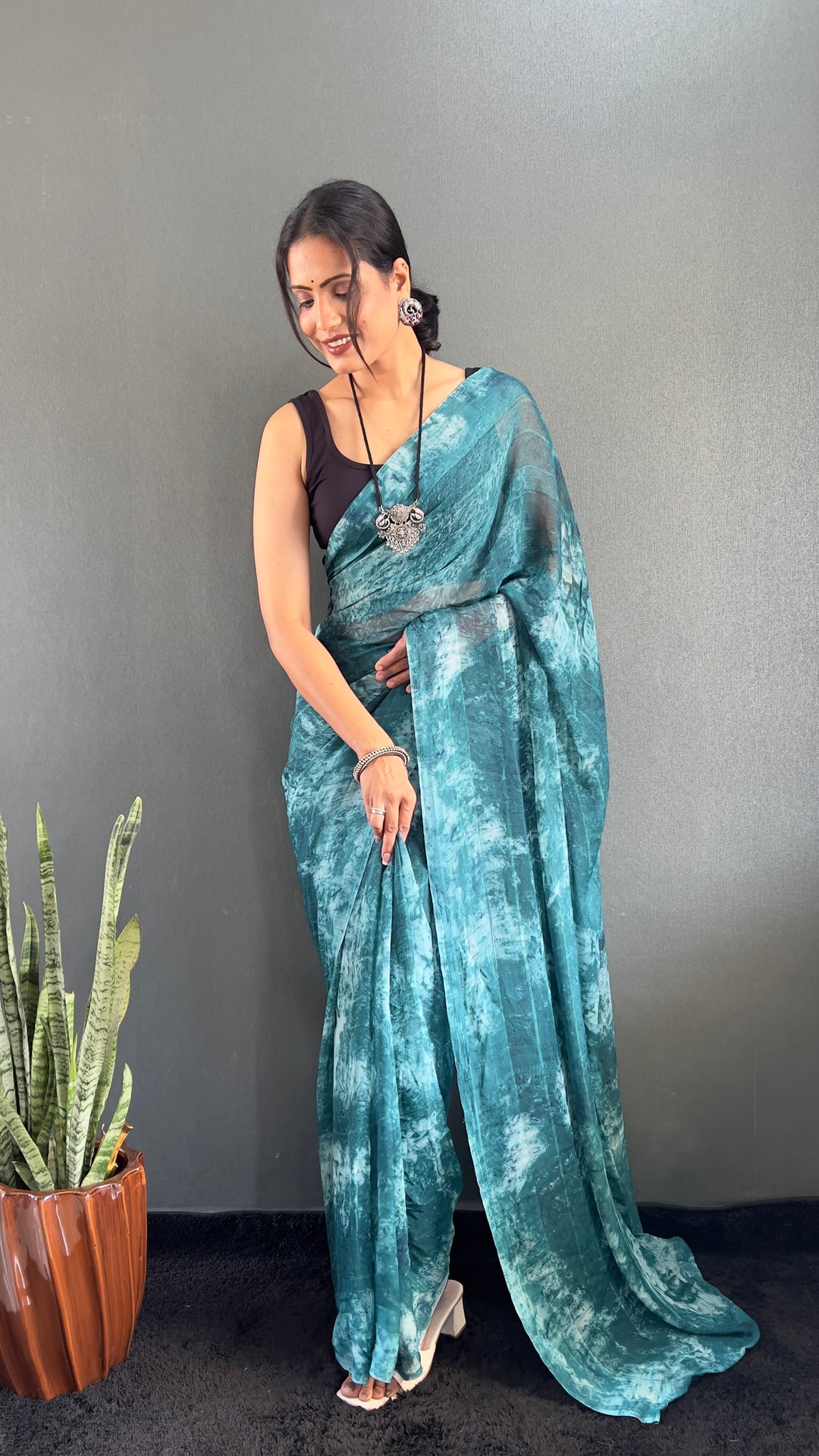 Sea Green Color Rangoli Silk Saree With Beautiful Blouse