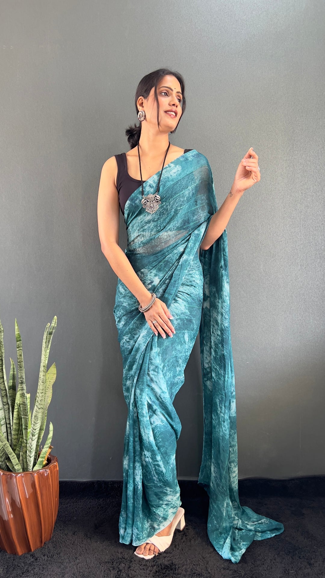 Sea Green Color Rangoli Silk Saree With Beautiful Blouse