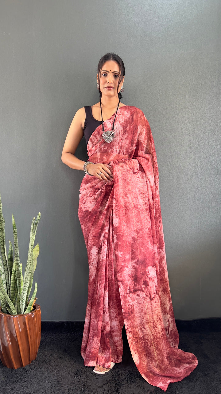 Red Color Rangoli Silk Saree With Beautiful Blouse