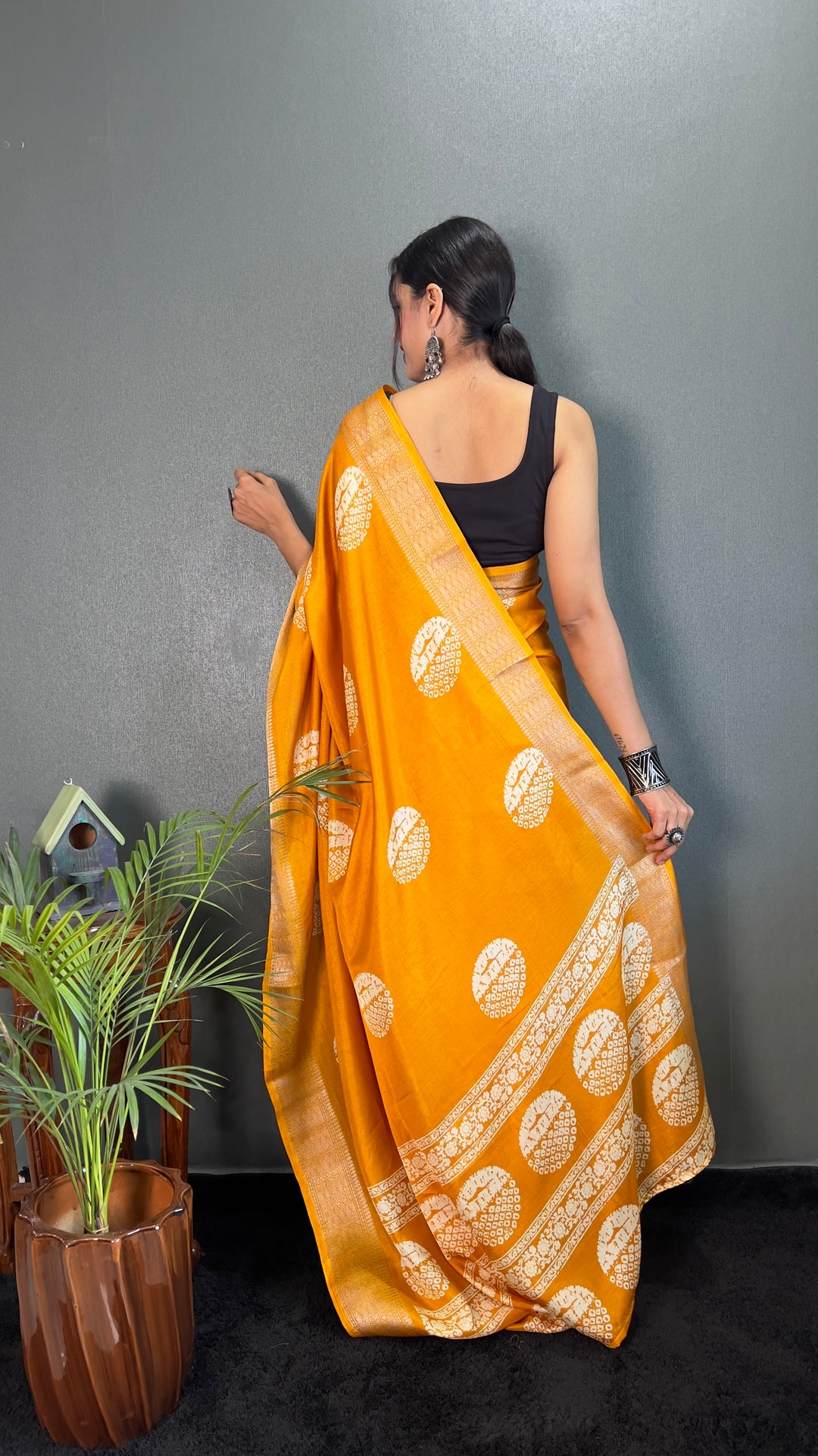 Yellow Color Soft Cotton Kalamkari Printed Saree With Beautiful Blouse