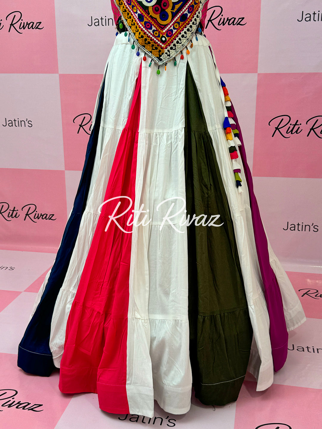 9 color Navratri special Rayon Cotton Ready to Wear Lehenga Choli, Garba Choli