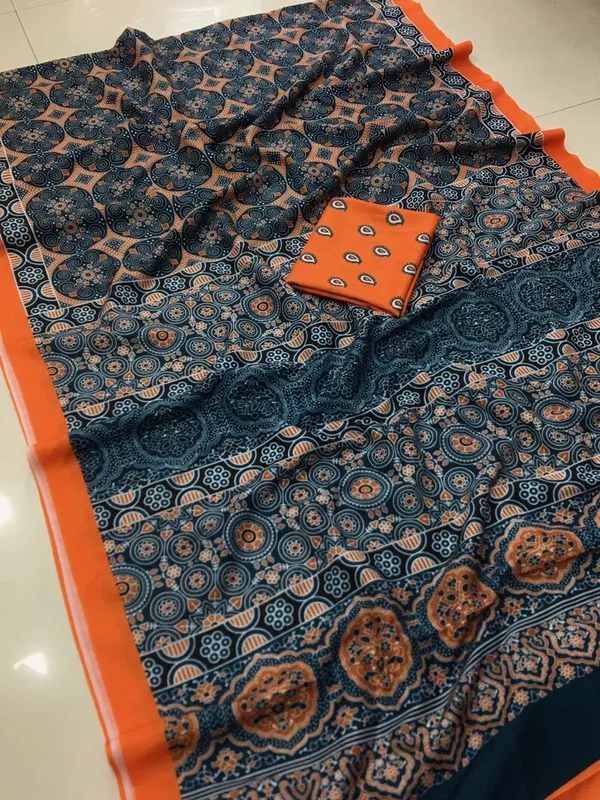 Gray Color Cotton Linen Saree With Unstitched Blouse Piece
