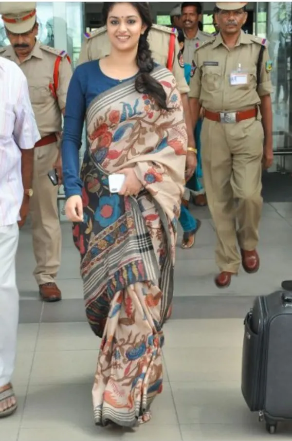 Multi Color Cotton Linen Saree With Unstitched Blouse Piece