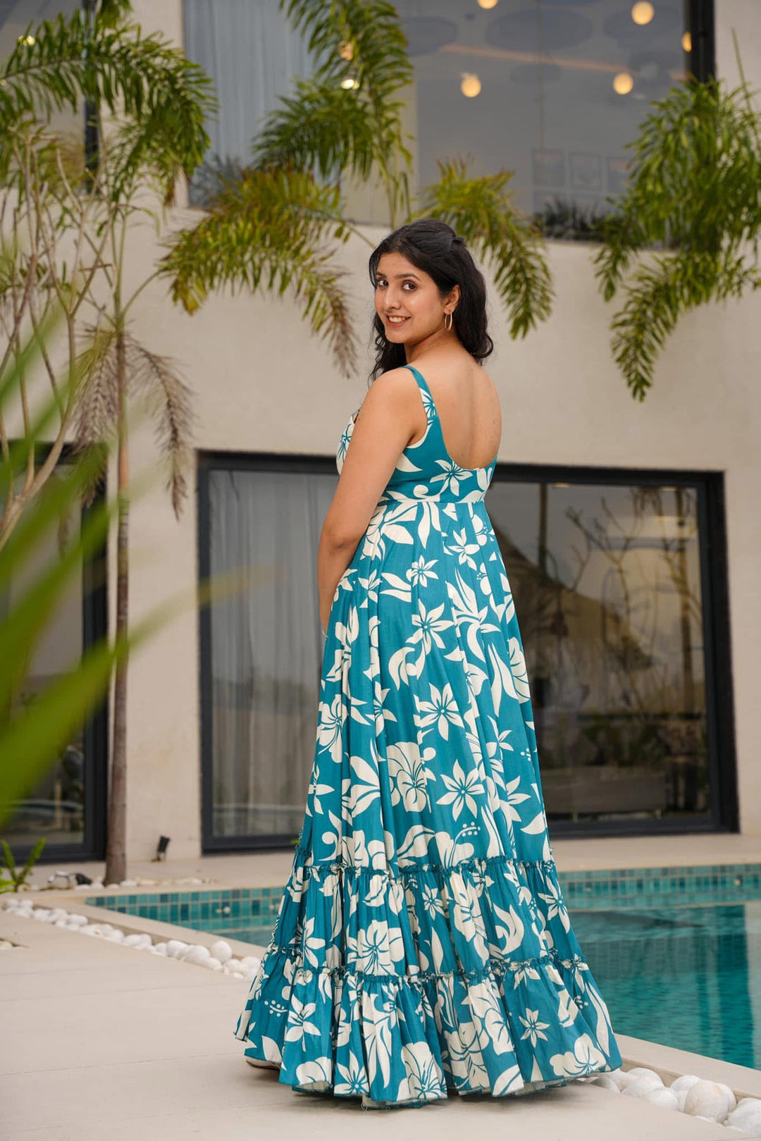 Sky Blue Color Poly Rayon Kurti With Pant And Heavy Embroidery Dupatta Set