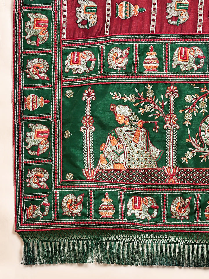 Kaira Maroon Embroiderd Panter Patola Saree With Blouse