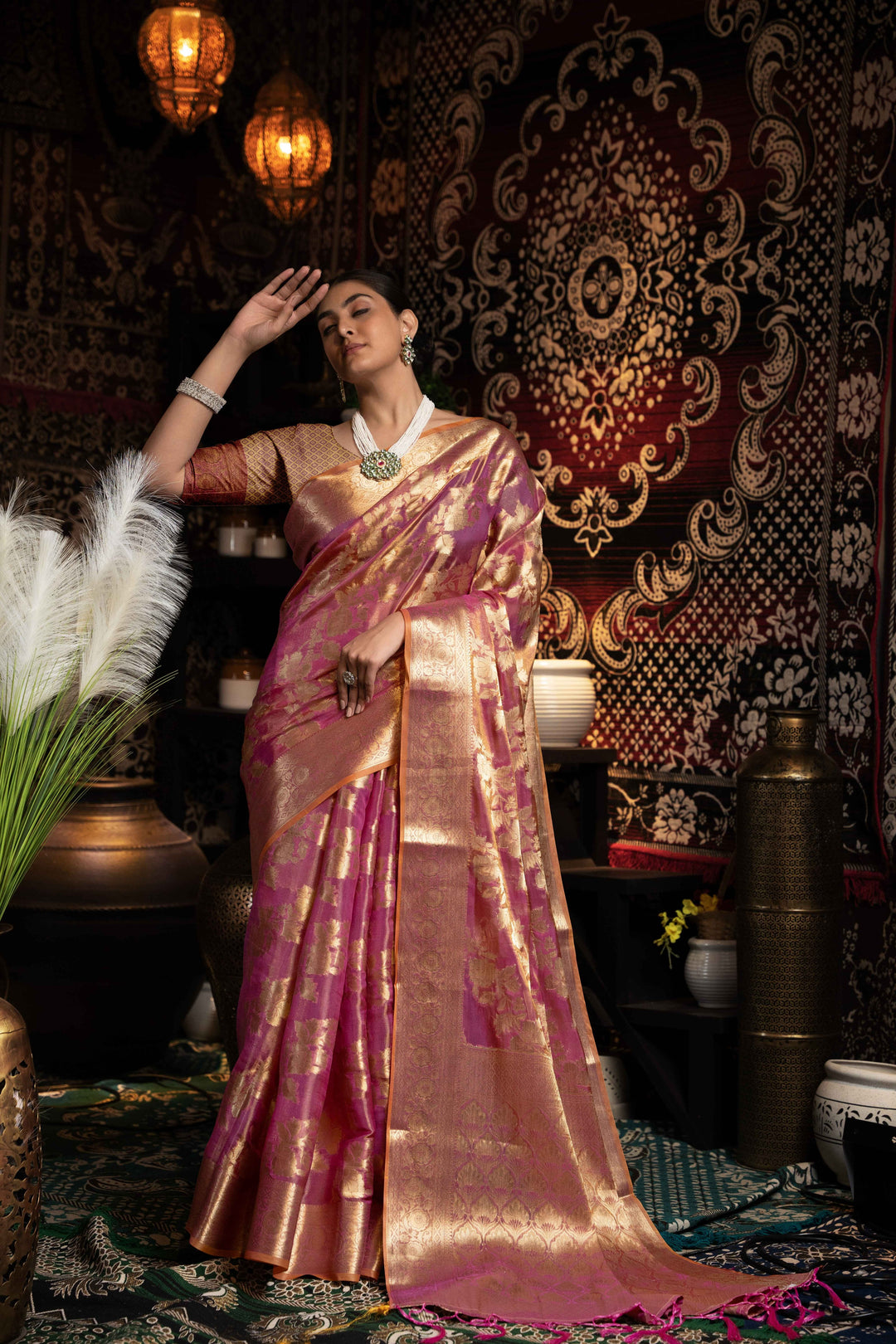 Purple Color Jimmi Choo Saree With Weaving Work Saree