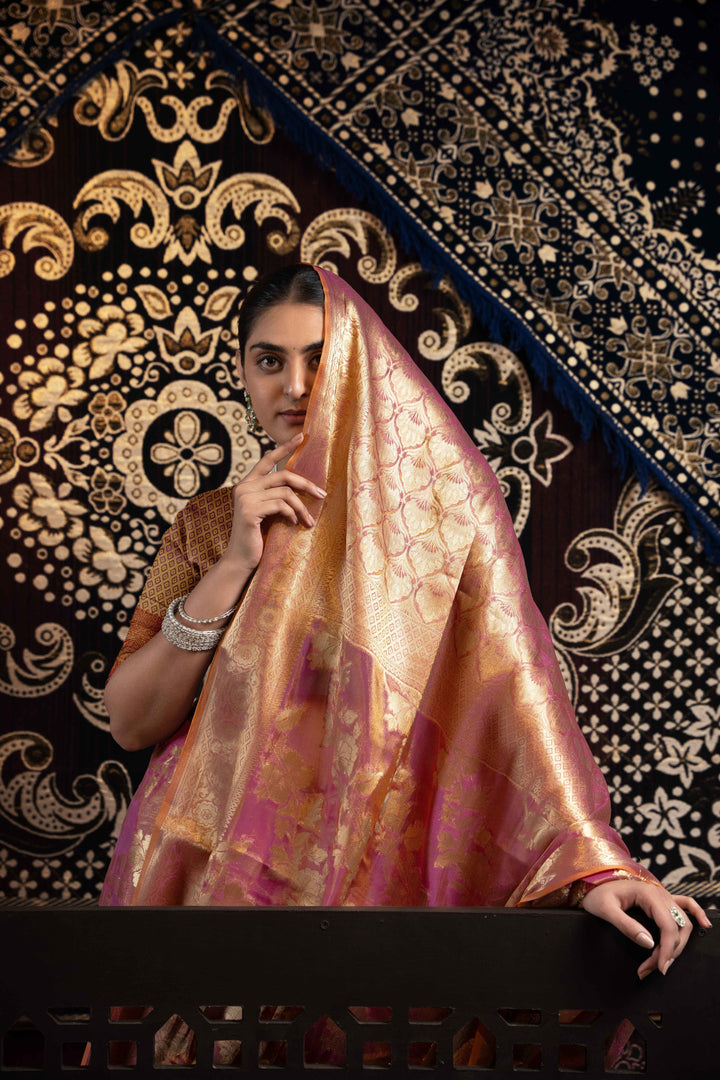 Purple Color Jimmi Choo Saree With Weaving Work Saree