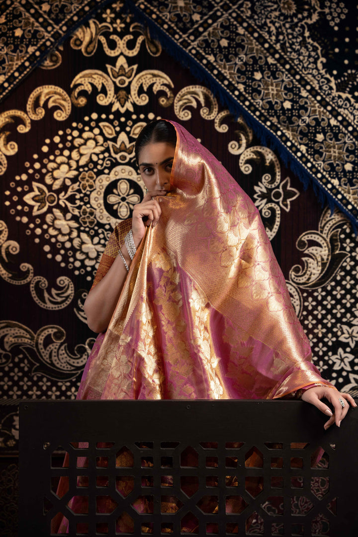 Purple Color Jimmi Choo Saree With Weaving Work Saree
