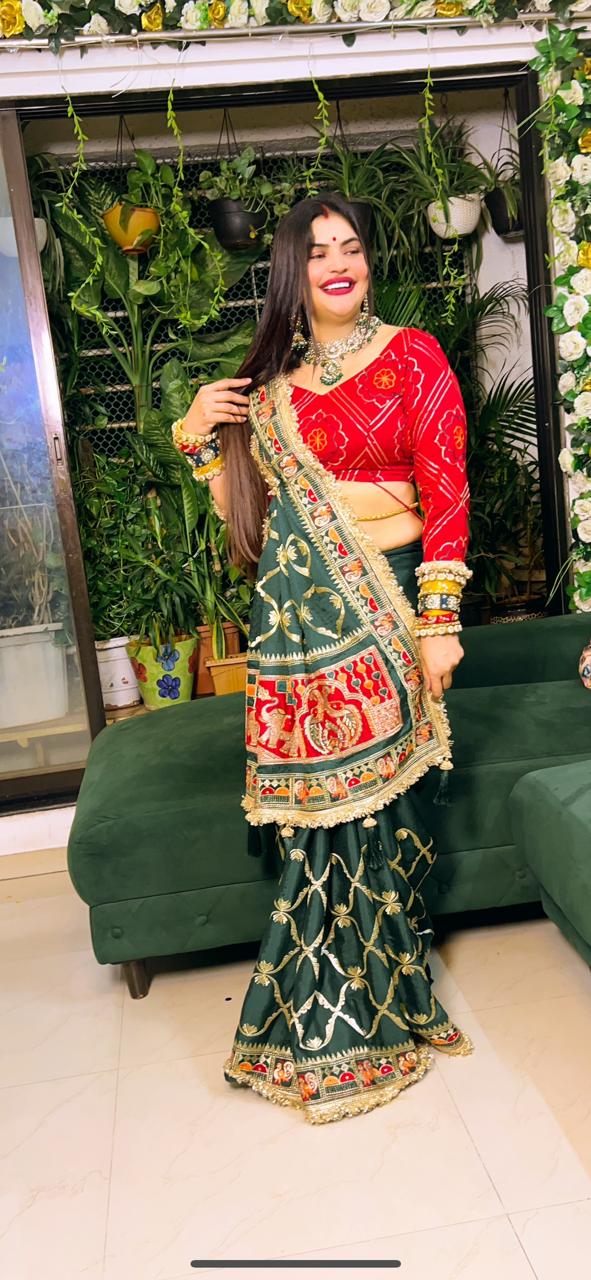 Green Colour Pure Jacquard Silk Occasion Special Saree