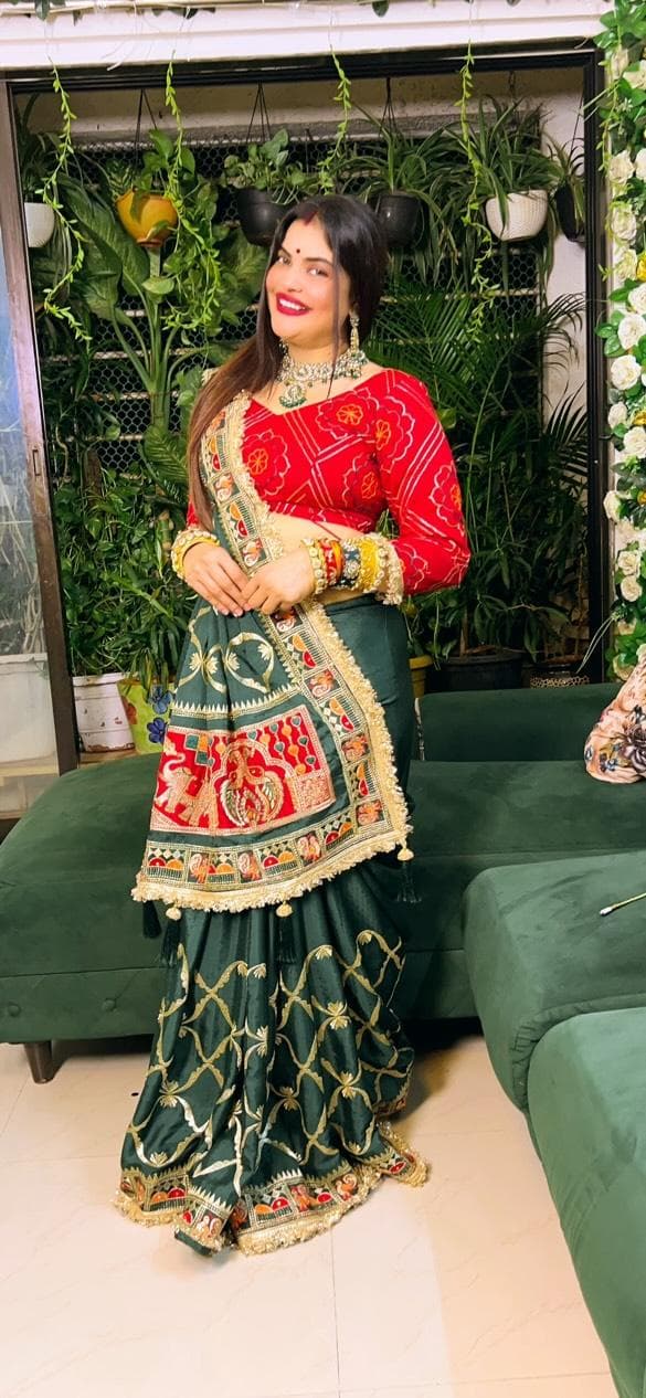 Green Colour Pure Jacquard Silk Occasion Special Saree