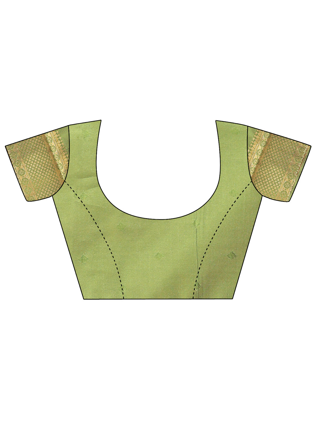 Cream & Light Green Colour Banarasi Silk Saree Weaving Work With Blouse Piece