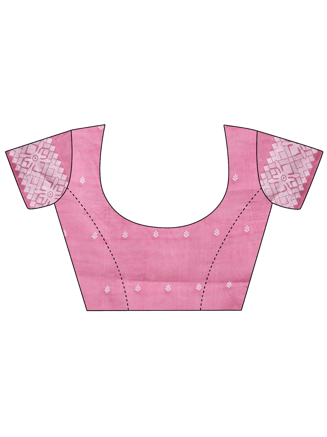 Pink Colour Linen Cotton Printed Work Saree With Blouse Piece