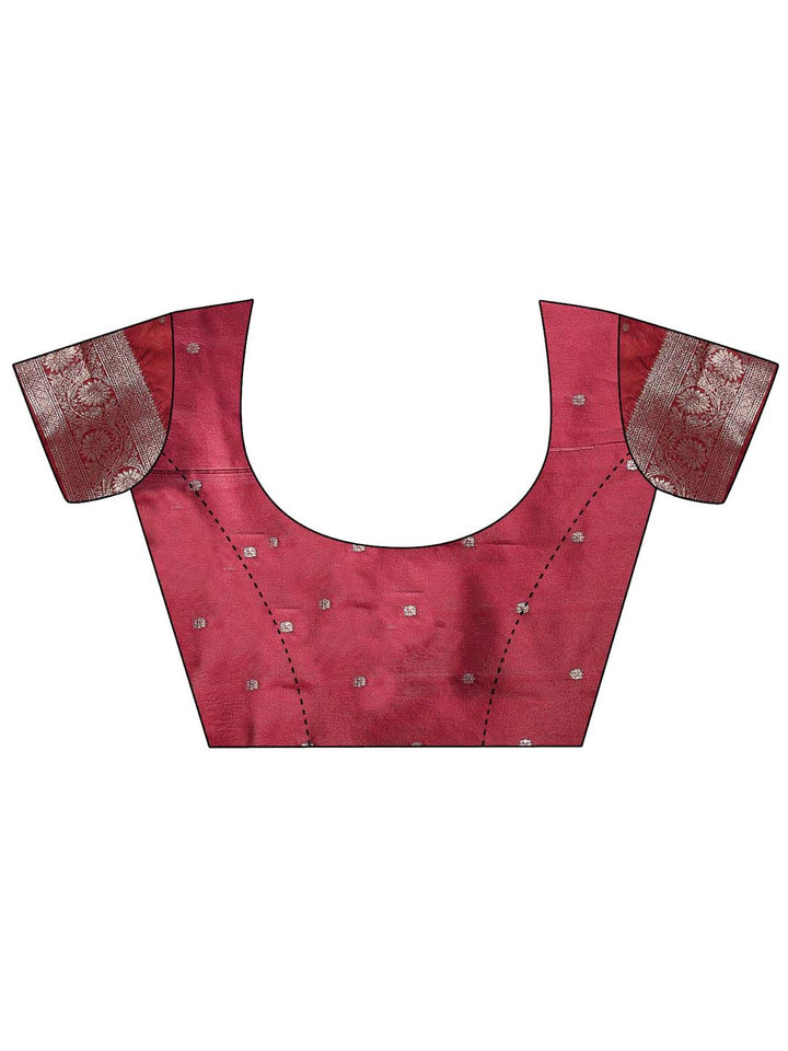 Maroon Colour Banarasi silk Weaving Work Saree With Blouse Piece