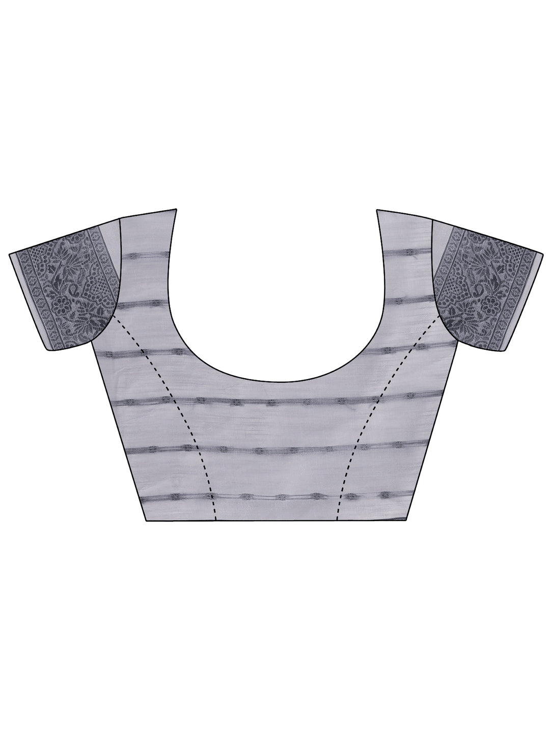 Gray Colour Cotton Printed Saree With Blouse Piece