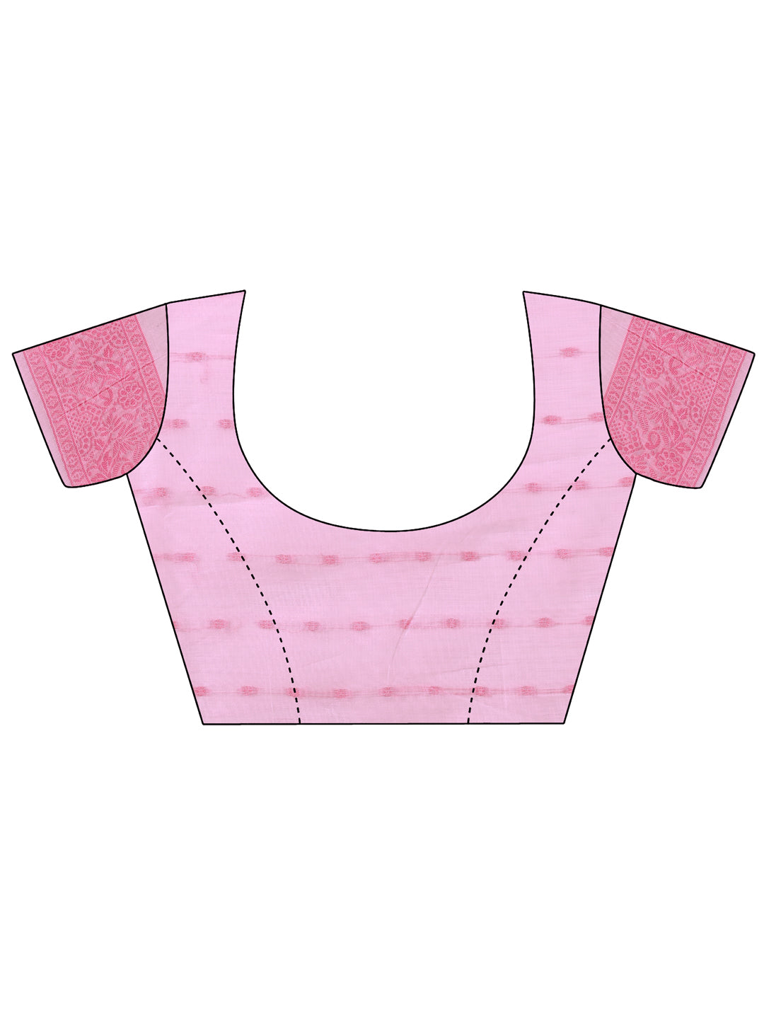 Pink Colour Cotton Printed Saree With Blouse Piece