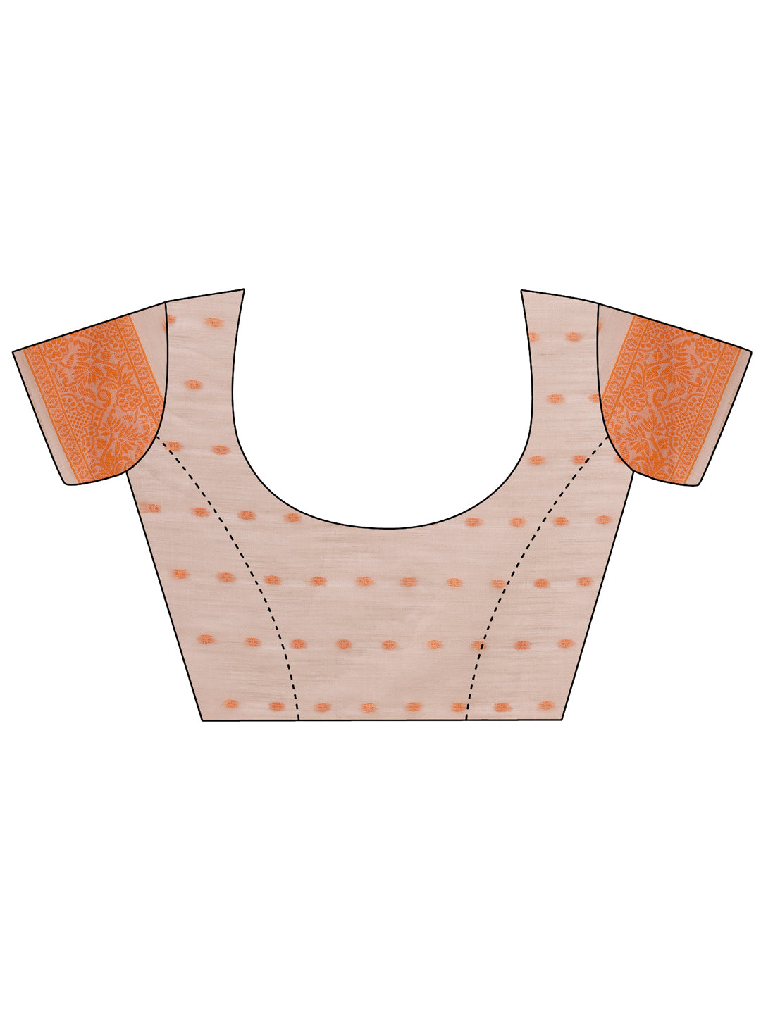 Orange Colour Cotton Printed Saree With Blouse Piece