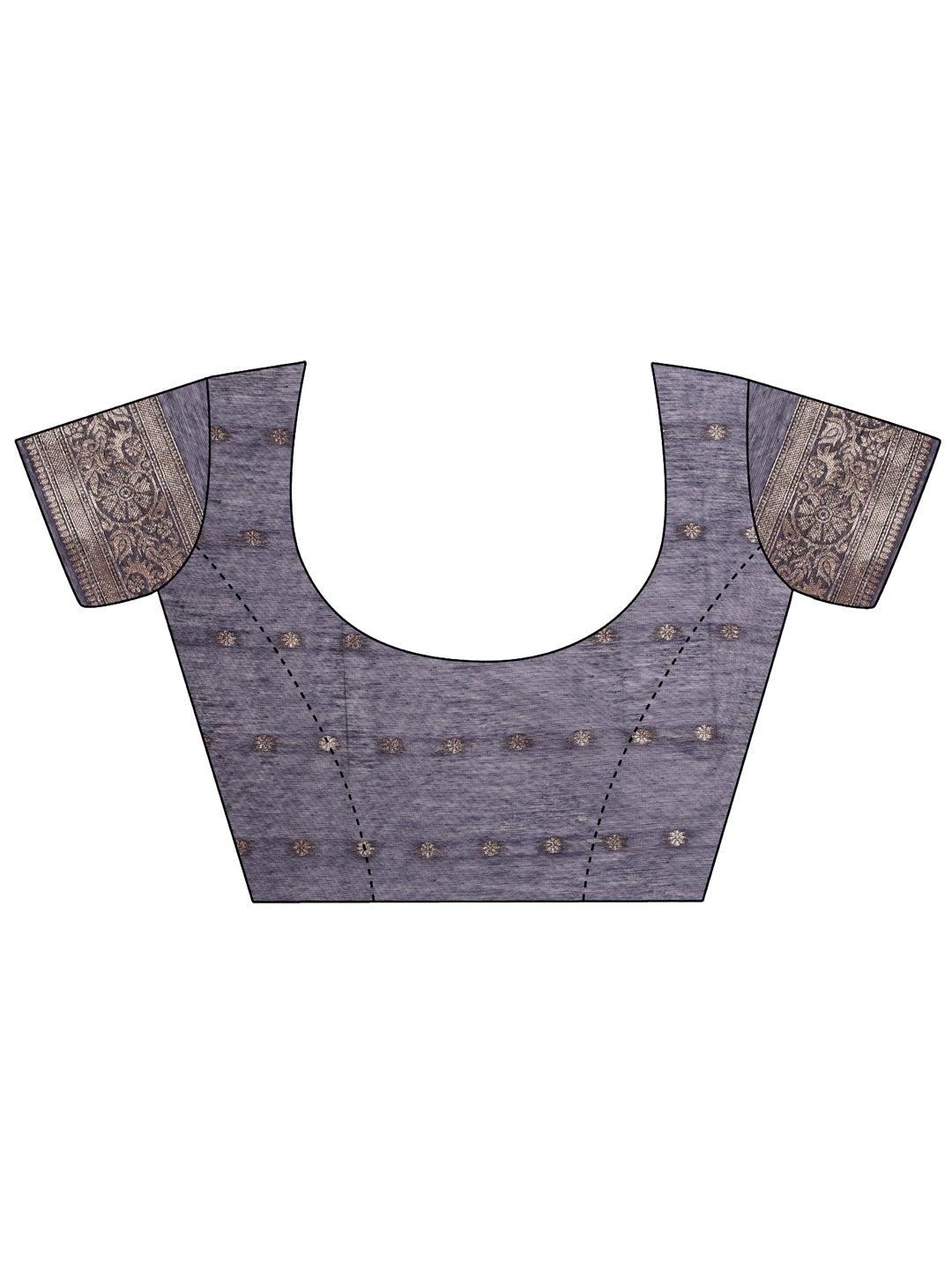 Navy Blue Colour Cotton Printed Saree With Blouse Piece