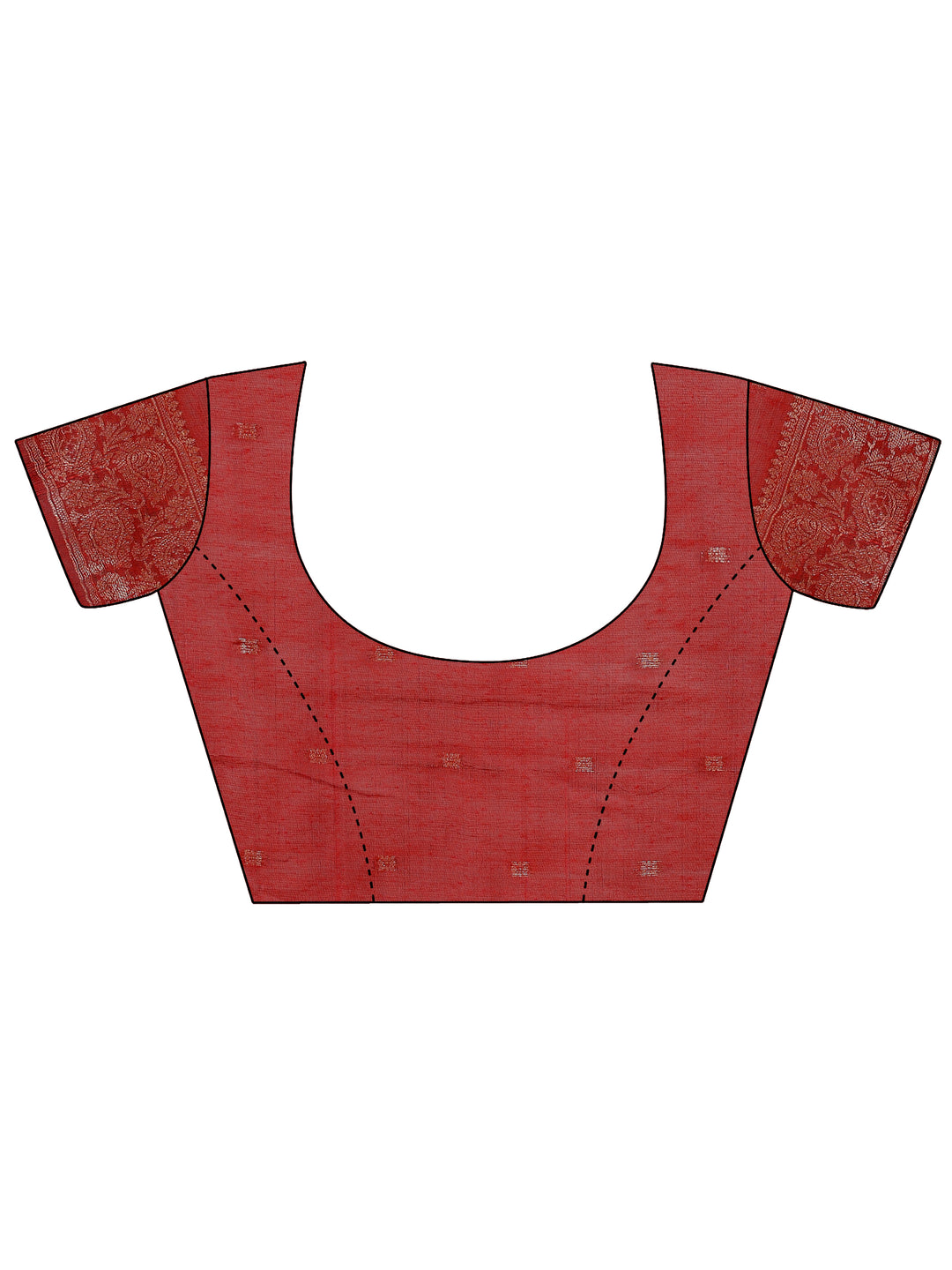 Red Colour Cotton Saree with Printed Work With Blouse Piece