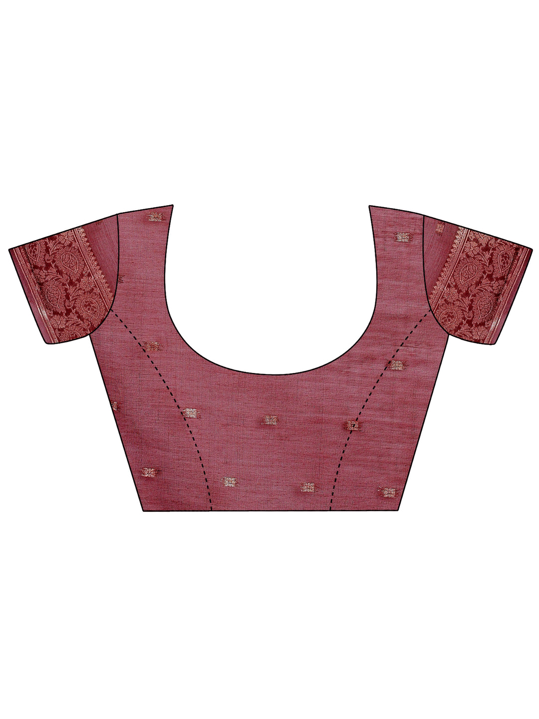 Maroon Colour Cotton Saree Printed Work With Blouse Piece