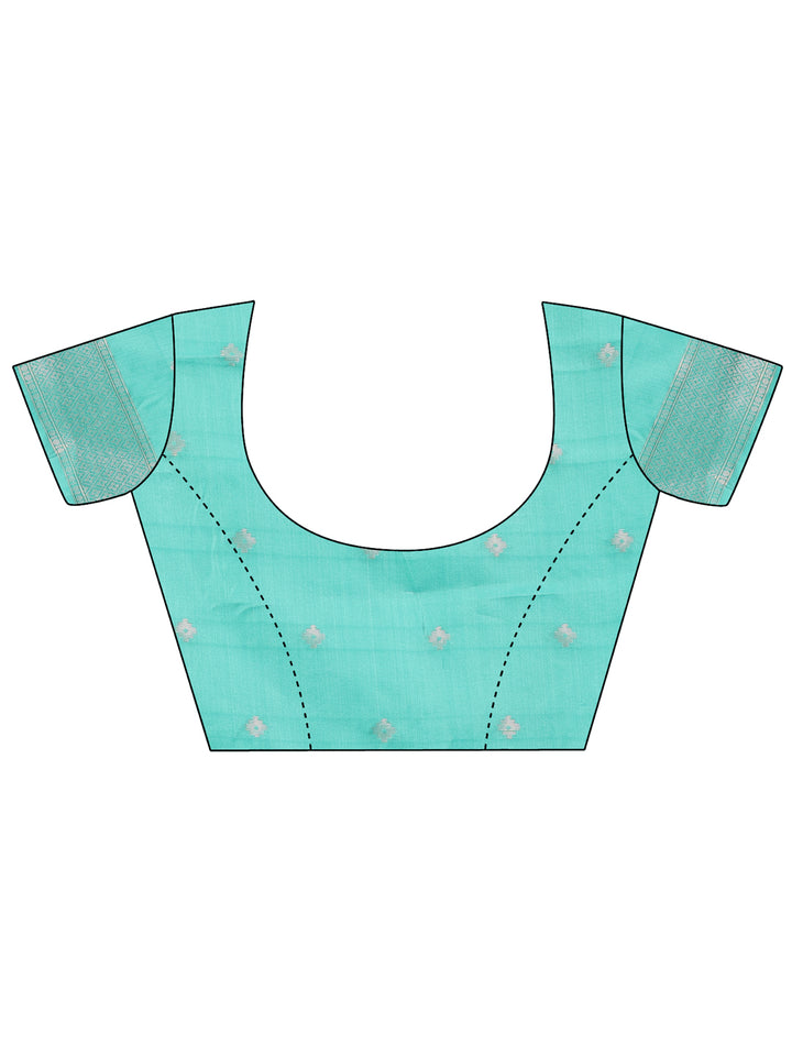 Sea Green Colour Linen Cotton Printed Work Saree With Blouse Piece