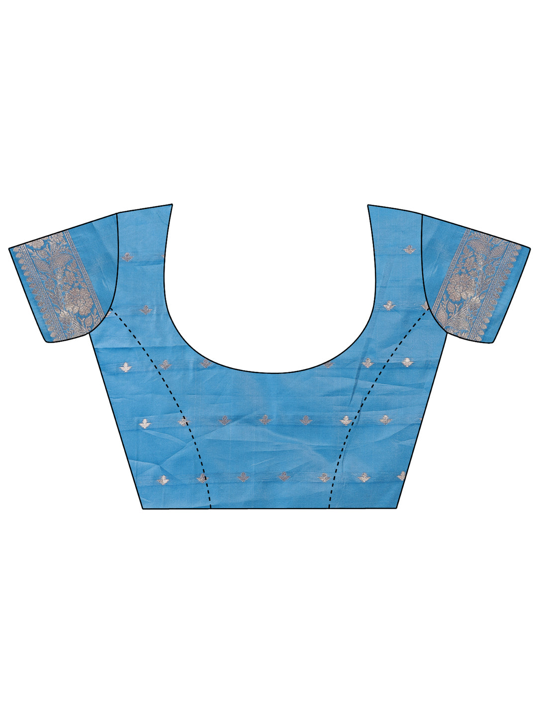 Sky Blue Colour Linen Cotton Saree Printed work With Blouse Piece