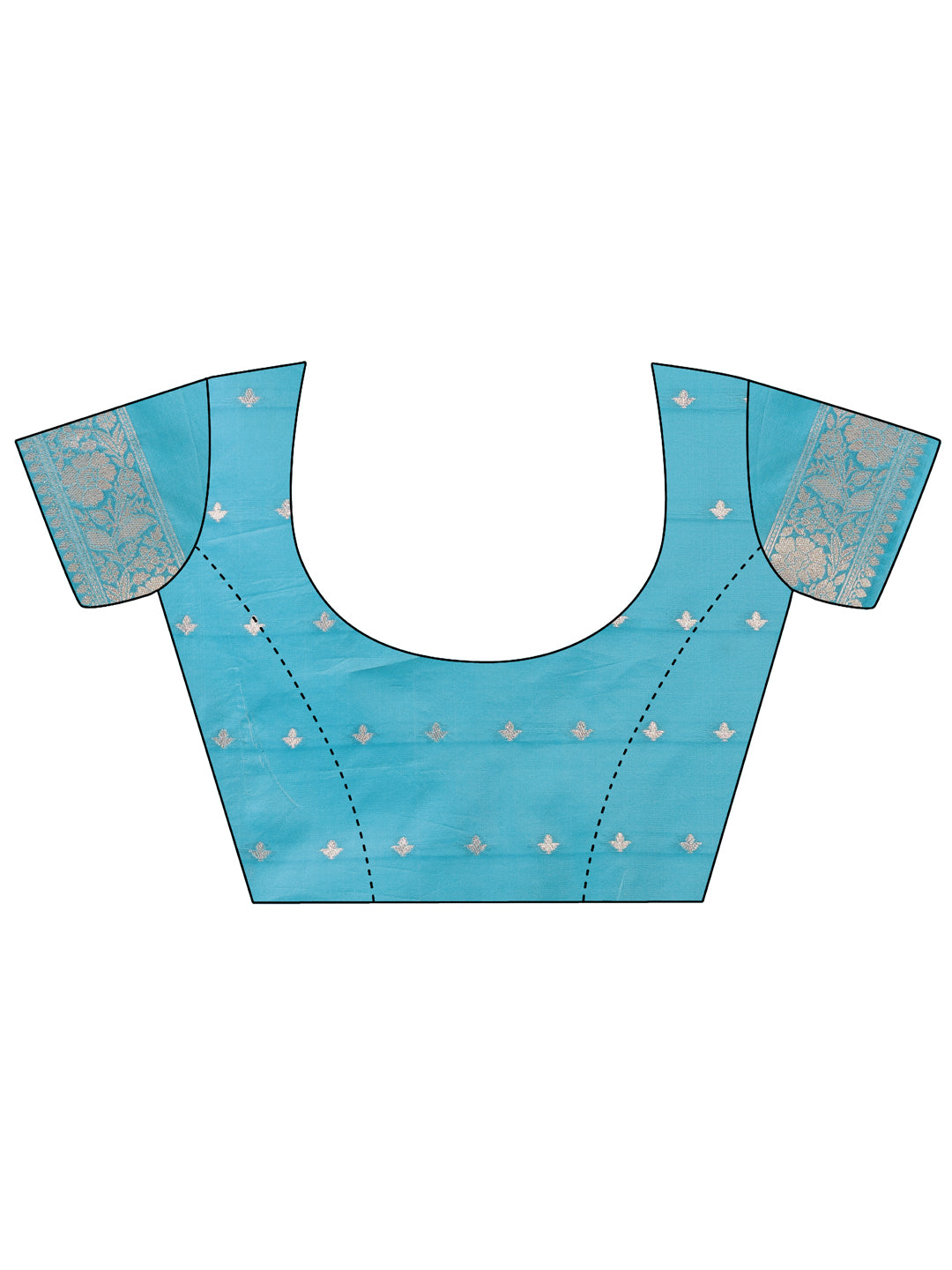 Teal Colour Linen Cotton Saree Printed work With Blouse Piece