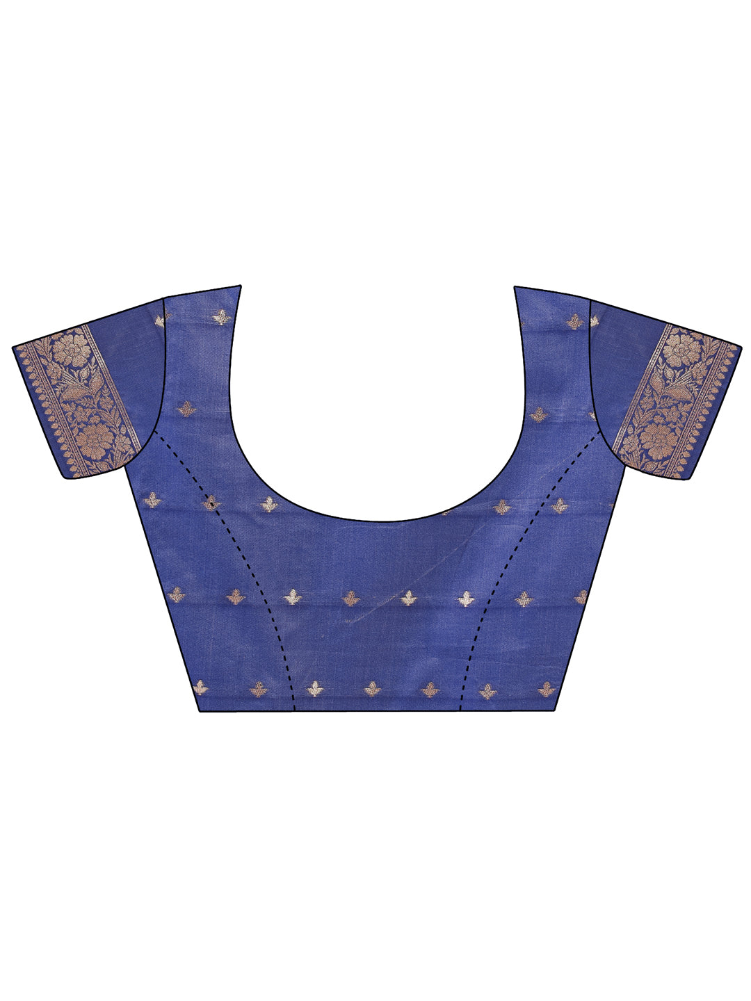 Blue Colour Linen Cotton Saree Printed work With Blouse Piece