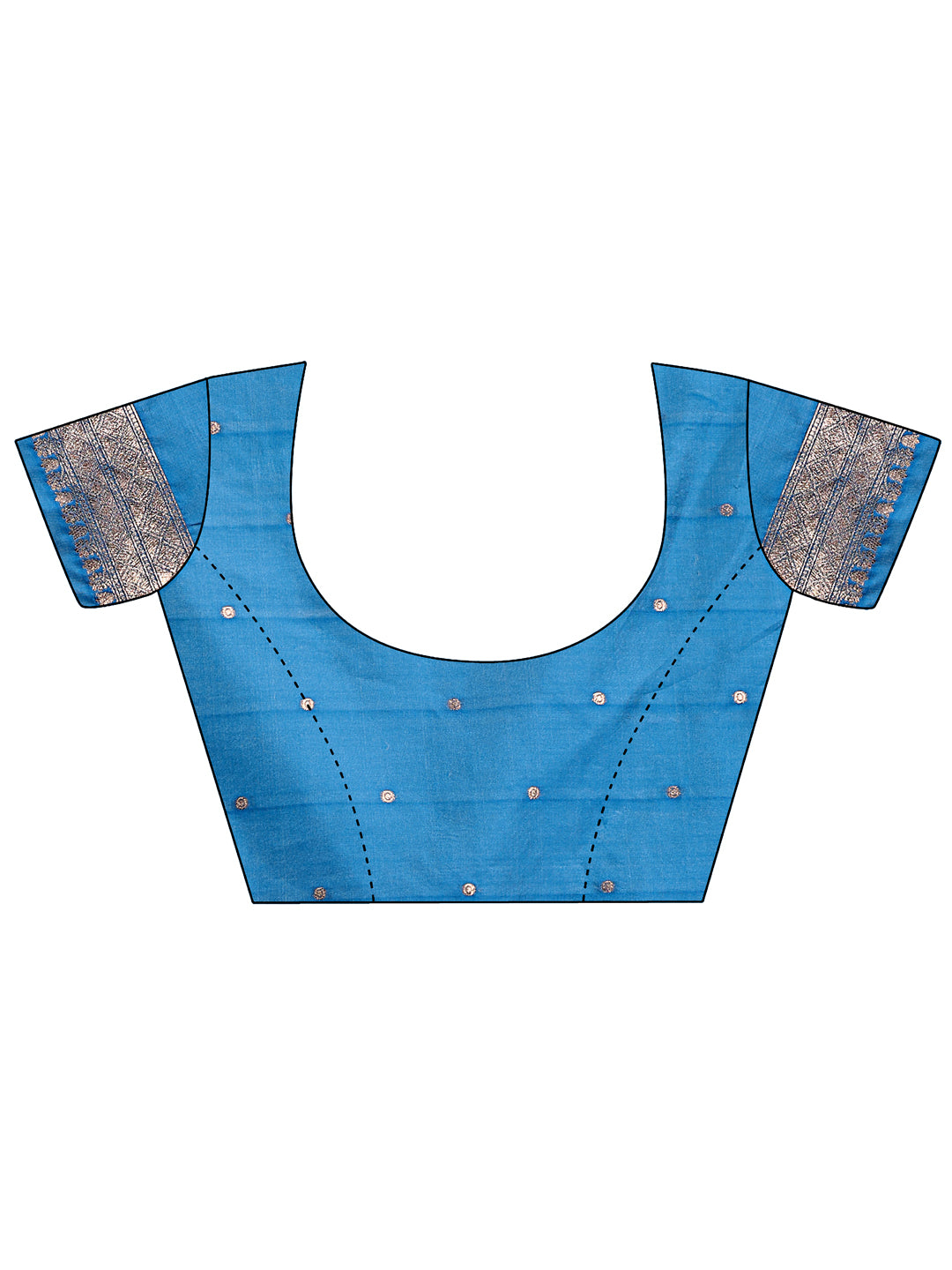 Sky Blue Colour Linen Cotton Saree Printed Work With Blouse Piece