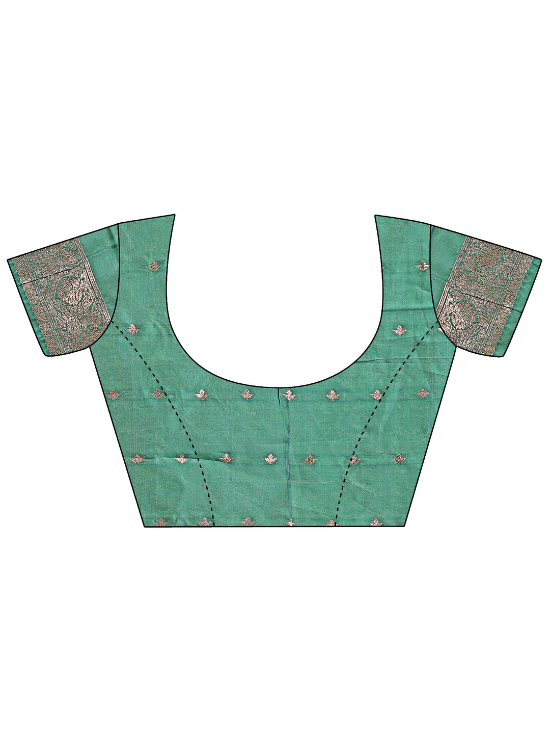 Green Colour Linen Cotton Saree Printed Work With Blouse Piece