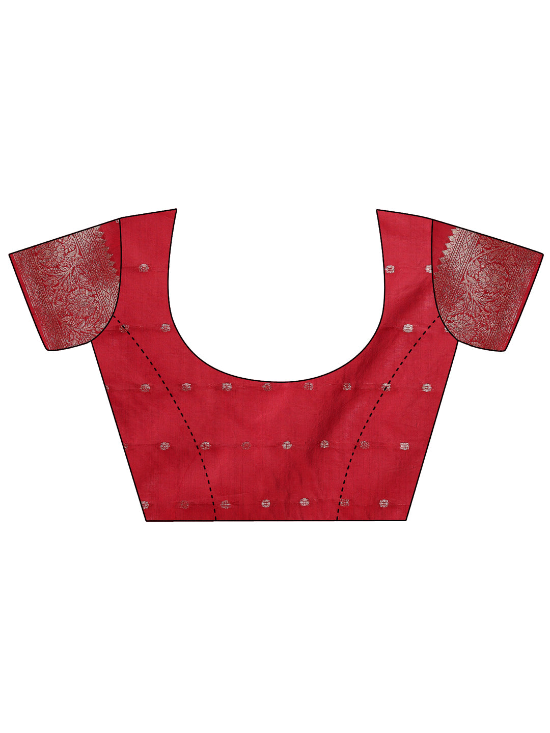 Red Colour Lichi Silk Saree weaving work With Blouse Piece