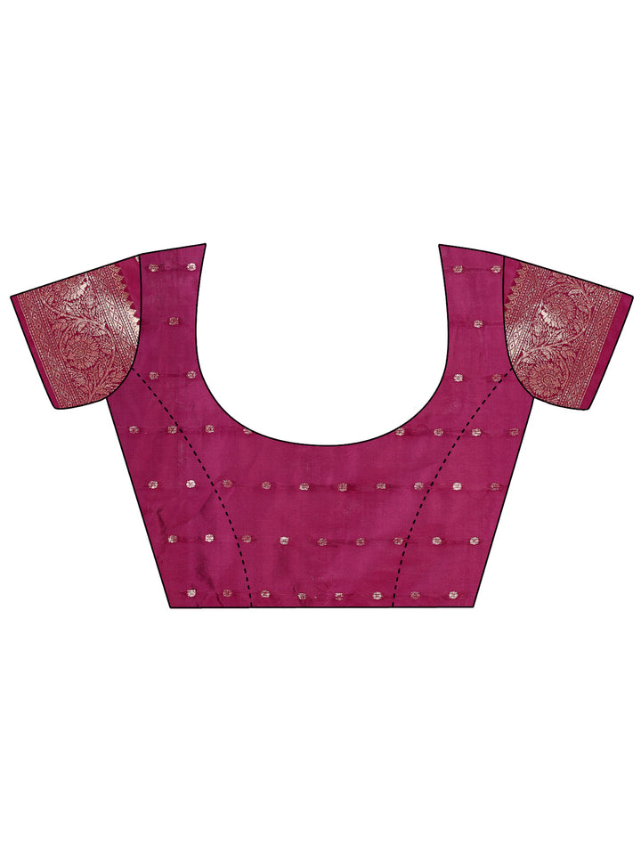 Purple Colour Lichi Silk Saree with weaving work With Blouse Piece