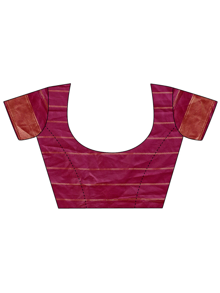 Maroon Colour Silk Saree Weaving work With Blouse Piece